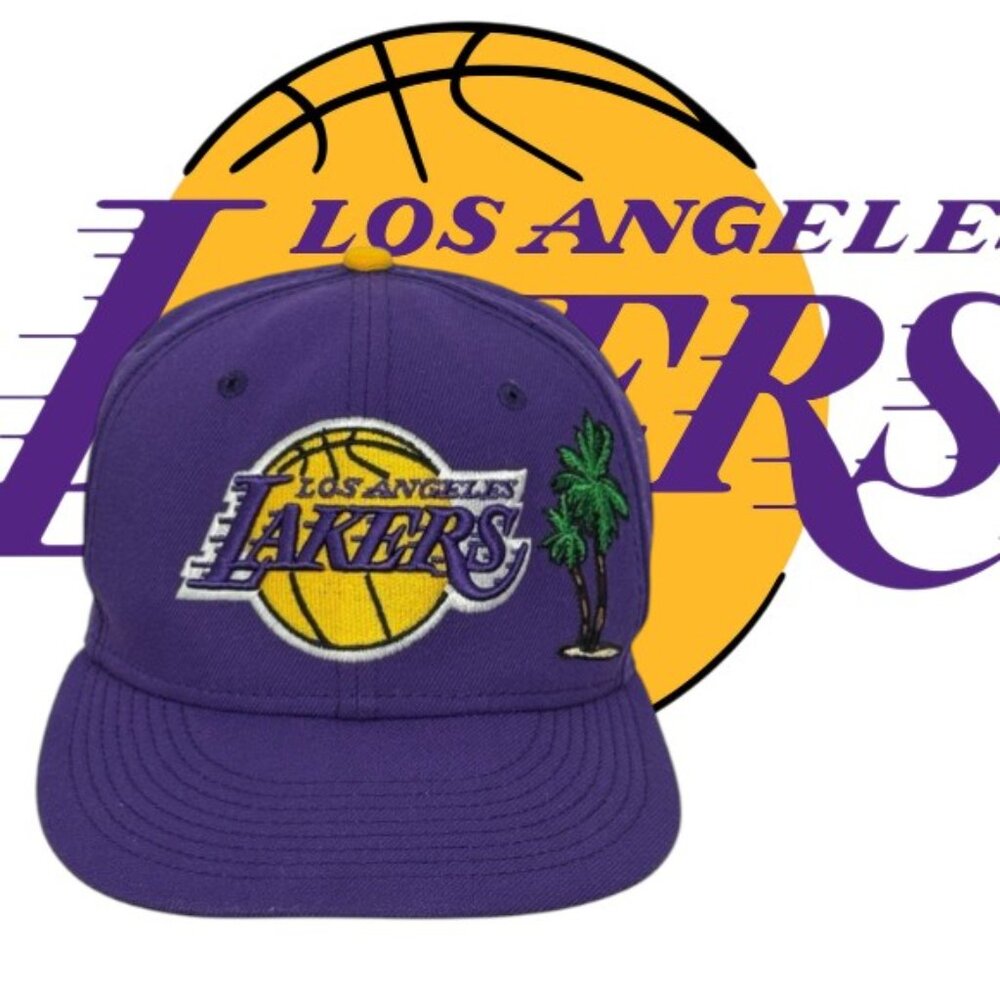 New Era Los Angeles Lakers Palm Tree Tacos Embroidered Fitted Hat Cap Size 7 1/4